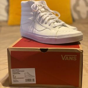Mens Vans SK8 Hi All White Sneakers